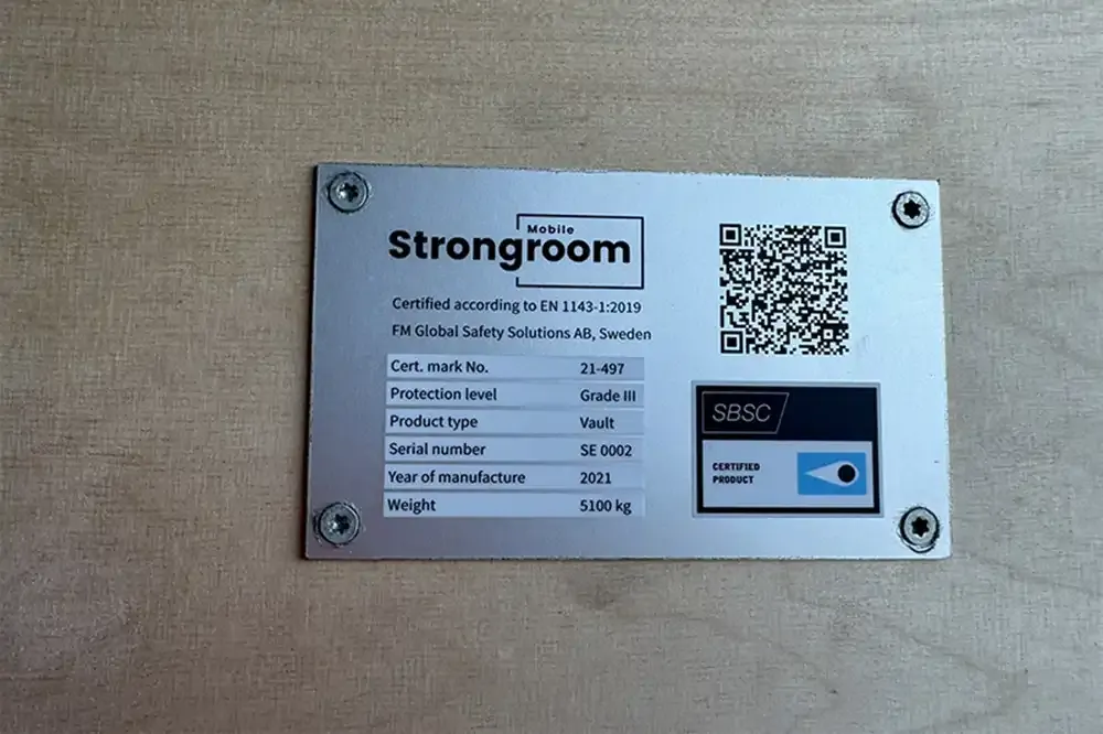 Mobile Strongroom Certificat de résistance à l'effraction conforme à la classe 3 