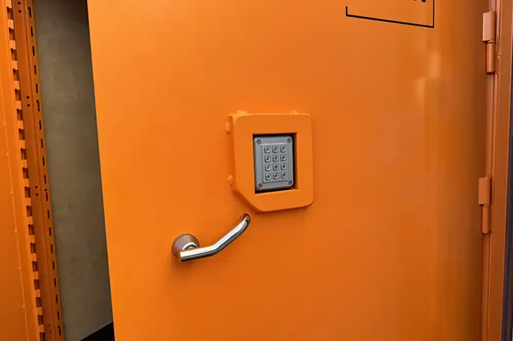 Mobile Strongroom ouverture de la porte